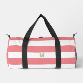 Rosa Cabana Streifen und Personalisiert grüne Mono Duffle Bag