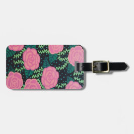 Rosa Cabbage-Rose Gepäckanhänger