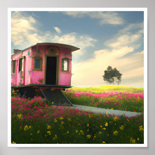 Rosa Caboose druckbar Poster
