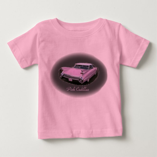 Rosa Cadillac-Blitz Baby T-shirt (Vorderseite)