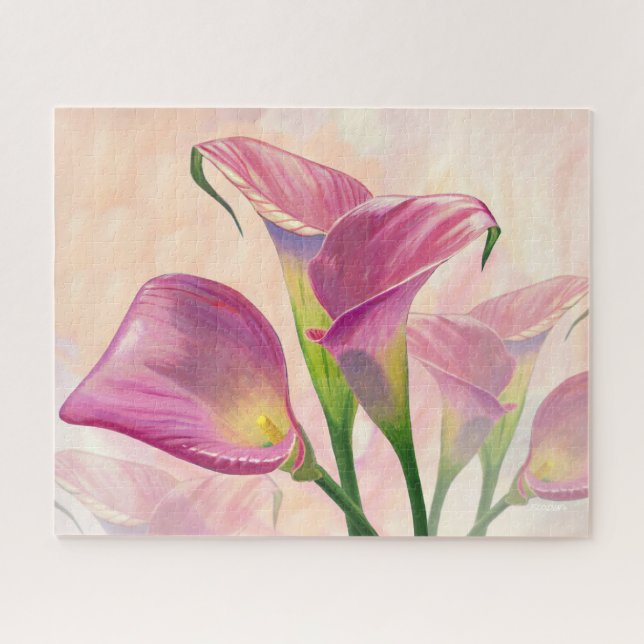 Rosa Calla-Blume, Acrylmalerei (Horizontal)