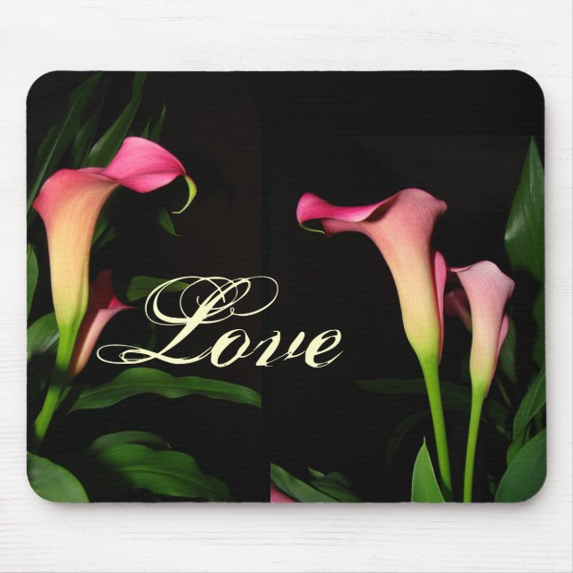Rosa Calla-Lilien-Liebe Mousepad (Vorne)