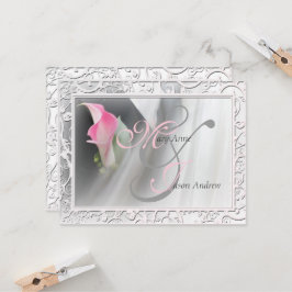 Rosa Calla Lily Blühte Rahmen Hochzeit Einladung