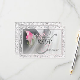 Rosa Calla Lily Geblüht Rahmen Hochzeit RSVP