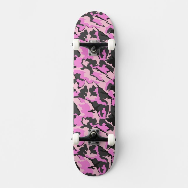 Rosa Camouflage, 7¾" Skateboard (Vorderseite)