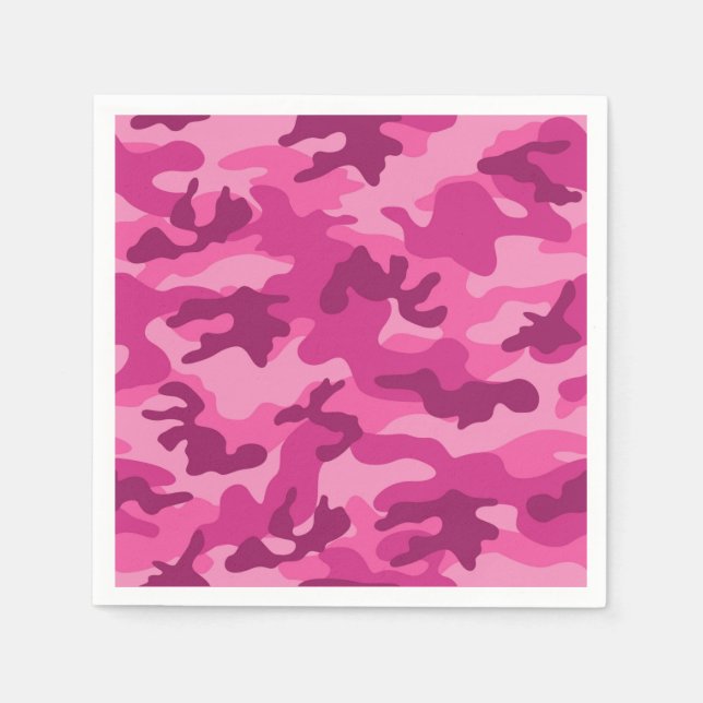 Rosa Camouflage Adventure Grit Konkurrenz Ja ich k Serviette (Vorderseite)