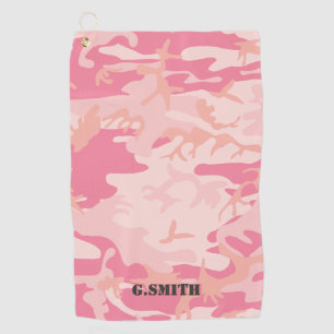 Rosa Camouflage. Camouflage Golfhandtuch