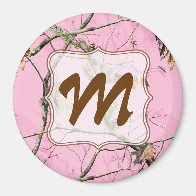Rosa Camouflage Camouflage Hunt Monogram Initial M Magnet (Vorne)