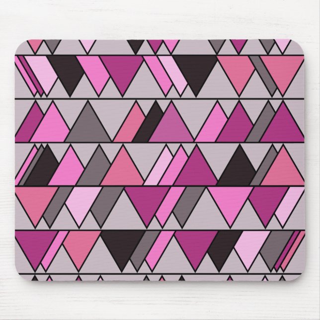 Rosa Camouflage Dreiecke Mousepad (Vorne)