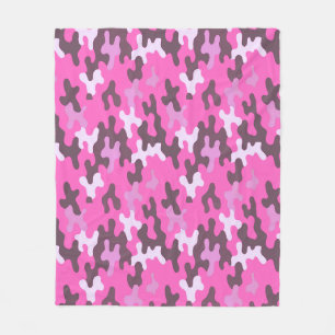 Rosa Camouflage Fleecedecke