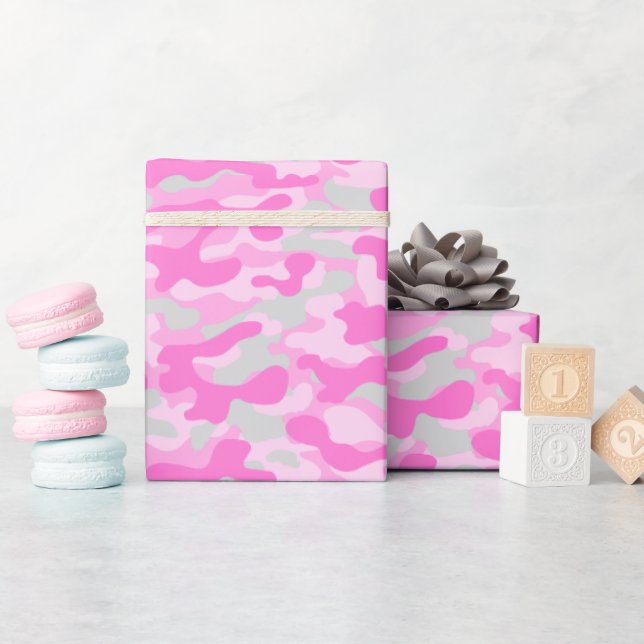 Rosa Camouflage  Geschenkpapier (Babyparty)