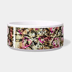 Rosa Camouflage-Hundenahrungsmittelteller Napf