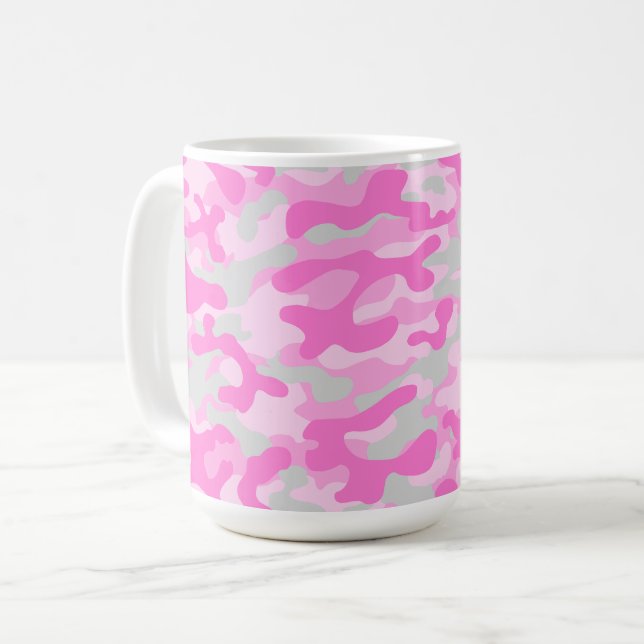 Rosa Camouflage Kaffeetasse (Vorderseite Links)