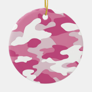 Rosa Camouflage Keramik Ornament