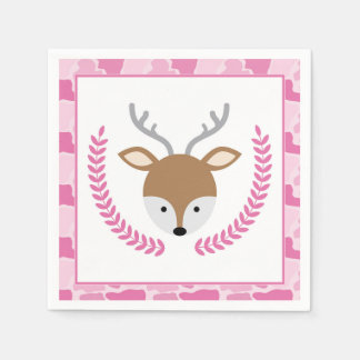 Rosa Camouflage Kleine Hirschdusche Napkins Serviette
