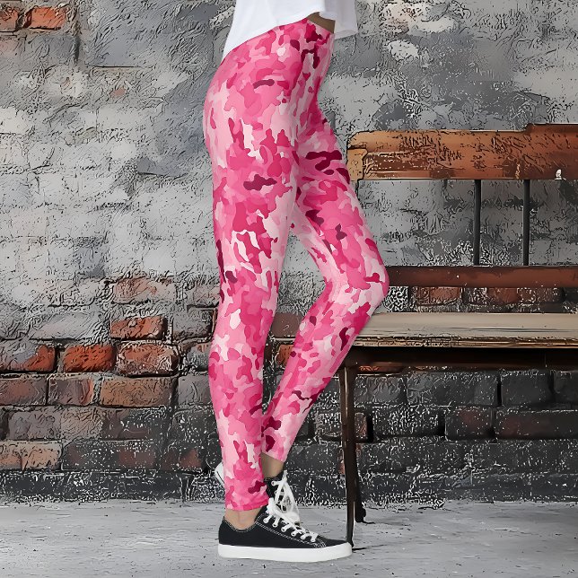 Rosa Camouflage Leggings (Pink Camo Breast Cancer Awareness Leggings)