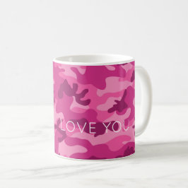 Rosa Camouflage LIEBE DU ihr Modernes Ja Kaffeetasse