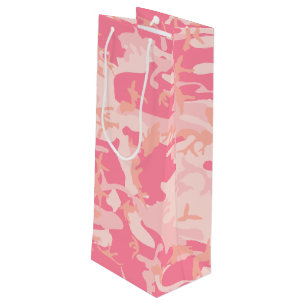 Rosa Camouflage, Militär, Armee Geschenktüte Für Weinflaschen