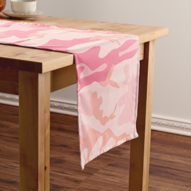 Rosa Camouflage, Militär, Armee Kurzer Tischläufer (Beispiel)