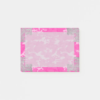 Rosa Camouflage mit Imitat-Glitzer Post-it Klebezettel