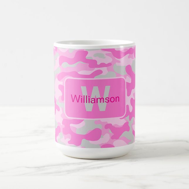Rosa Camouflage mit Personalisierung   Kaffeetasse (Mittel)