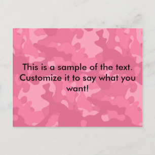 Rosa Camouflage Postkarte