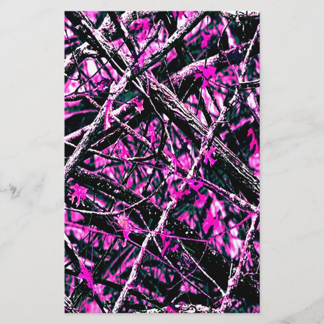 Rosa Camouflage "Real" Briefpapier (Vorderseite)
