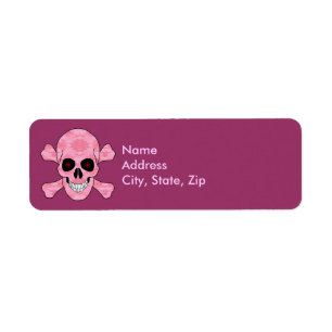 Rosa Camouflage Rote Augen Skull Crossbones Adress
