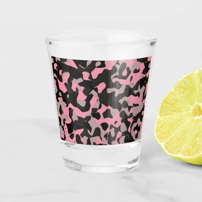 Rosa Camouflage Schnapsglas (Vorderseite)