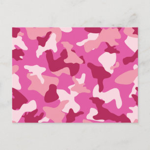 Rosa Camouflage Tarnmuster Postkarte