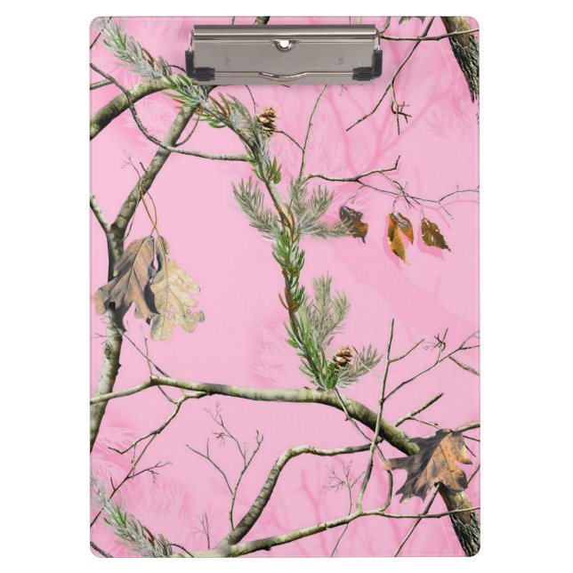 Rosa Camouflage-Tarnungs-Jagd-Mädchen-wirkliches Klemmbrett (Vorderseite)