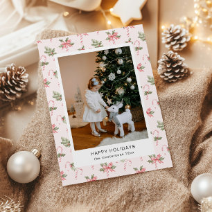 Rosa Candy Cane Tapete Foto Weihnachtskarte Feiertagskarte