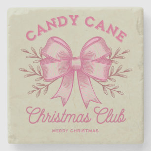 Rosa Candy Cane Weihnachtsclub Xmas-Saison Steinuntersetzer