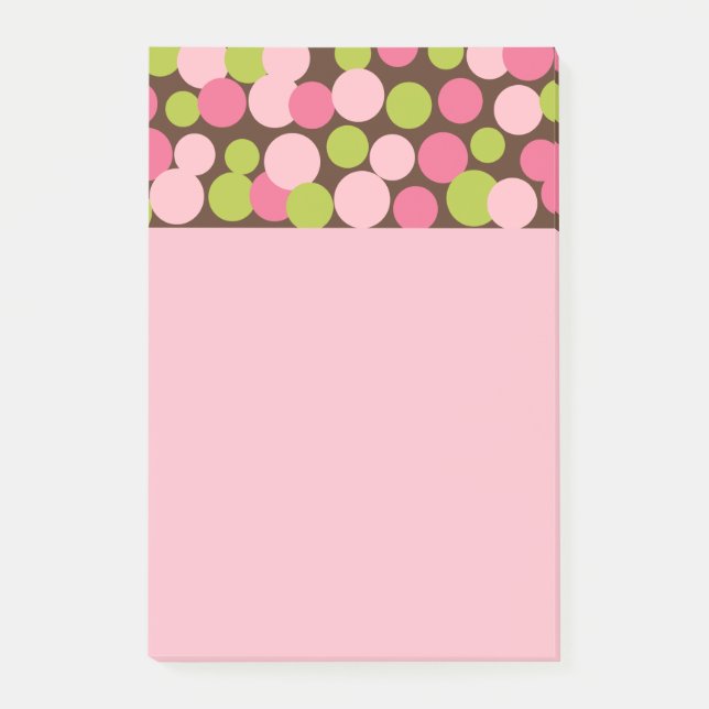 Rosa Candy Polka Dots Post It Notizen  (Vorderseite)