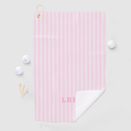 Rosa Candy Stripe Design Kleine Initialen Monogram Golfhandtuch