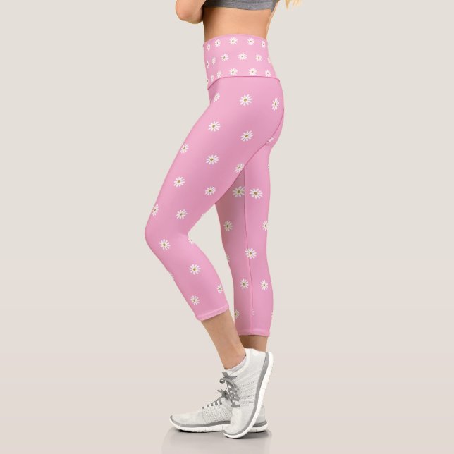 Rosa Capri-Leggings mit blühendem Blume-Muster Capri Leggings (Links)