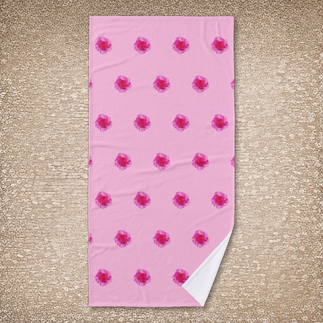 Rosa Carnation Blume Nahtloses Muster auf Badehandtuch (Pink Carnation flower seamless pattern on bath towel)
