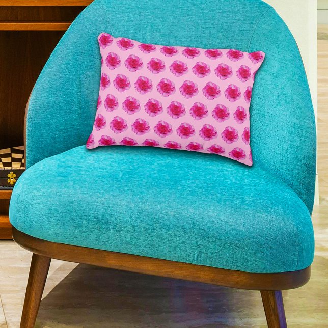 Rosa Carnation Blume Nahtloses Muster auf Dekokissen (Pink Carnation flower seamless pattern on accent pillow)