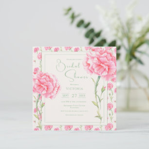 Rosa Carnation Blumenbraun Dusche Einladung