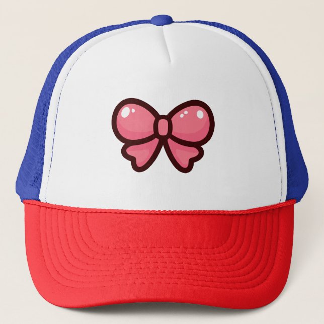 Rosa Cartoon Bow Illustration - Niedlich dekorativ Truckerkappe (Vorderseite)