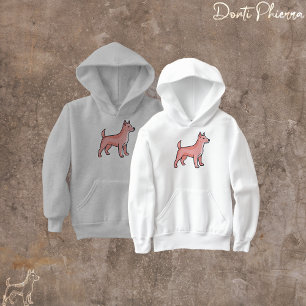 Rosa Cartoon-Hund Hoodie