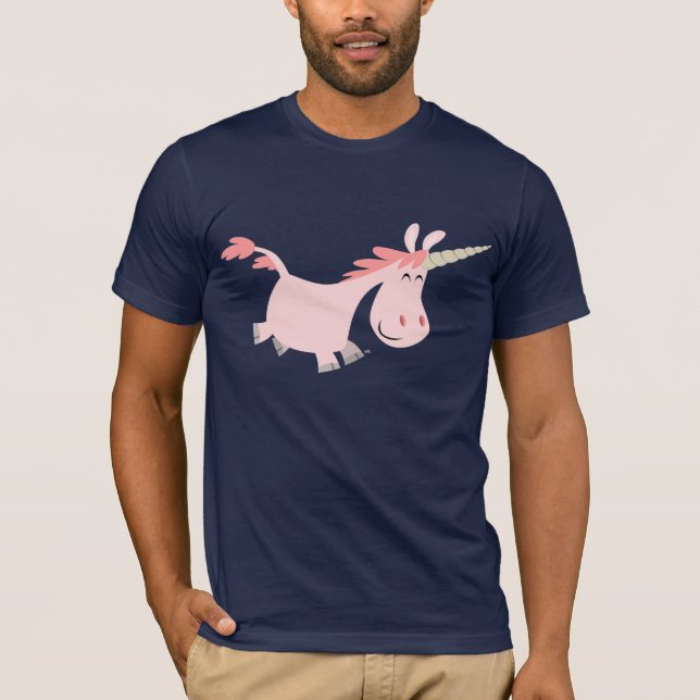Rosa Cartoonunicorn-T - Shirt (Vorderseite)
