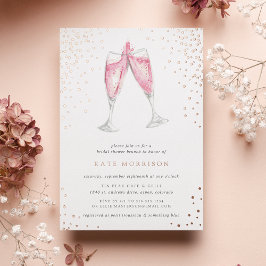 Rosa Champagne | Brautparty Brunch Folieneinladung