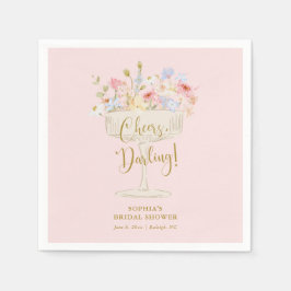 Rosa Champagner-Brautparty Serviette
