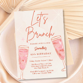 Rosa Champagner Bubbly Bubbly Brunch für jedes Eve Einladung