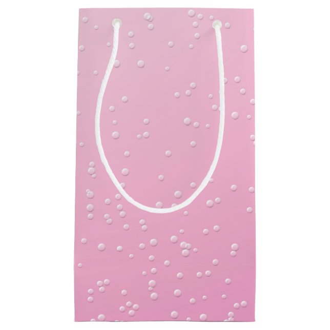 Rosa Champagner mit kleinen Bläschen Kleine Geschenktüte (Vorderseite)