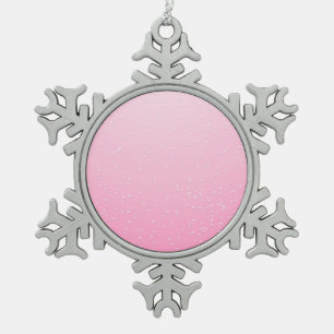 Rosa Champagner mit zarten Bläschen Kunst Schneeflocken Zinn-Ornament