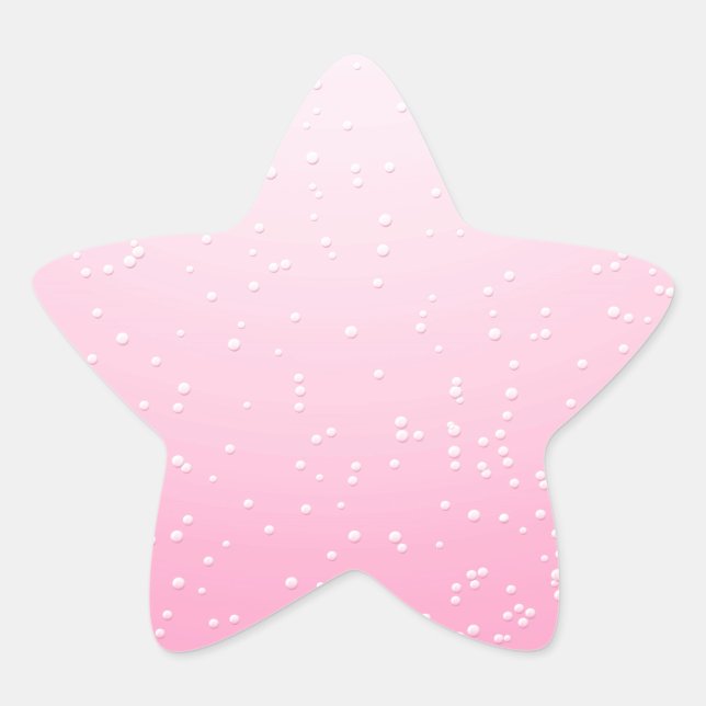 Rosa Champagner mit zarten Bläschen Kunst Stern-Aufkleber (Vorderseite)