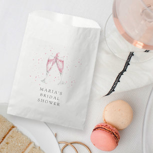 Rosa Champagner Personalisiertes Brautparty Geschenktütchen
