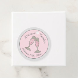 Rosa Champagner Toast Cheers Wedding Brautparty Geschenkanhänger